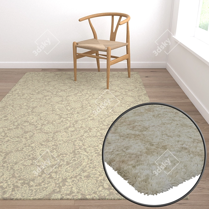 Premium Carpets Set: 3 High-Quality Variants 3D model image 5