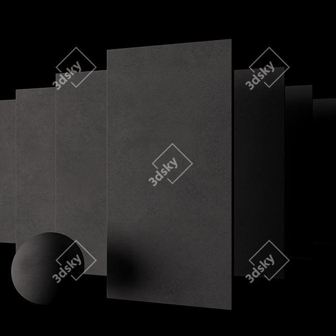 Concrete Core Anthracite: Multi-Texture Wall and Floor Set 3D model image 2