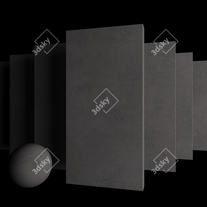 Concrete Core Anthracite: Multi-Texture Wall and Floor Set 3D model image 3