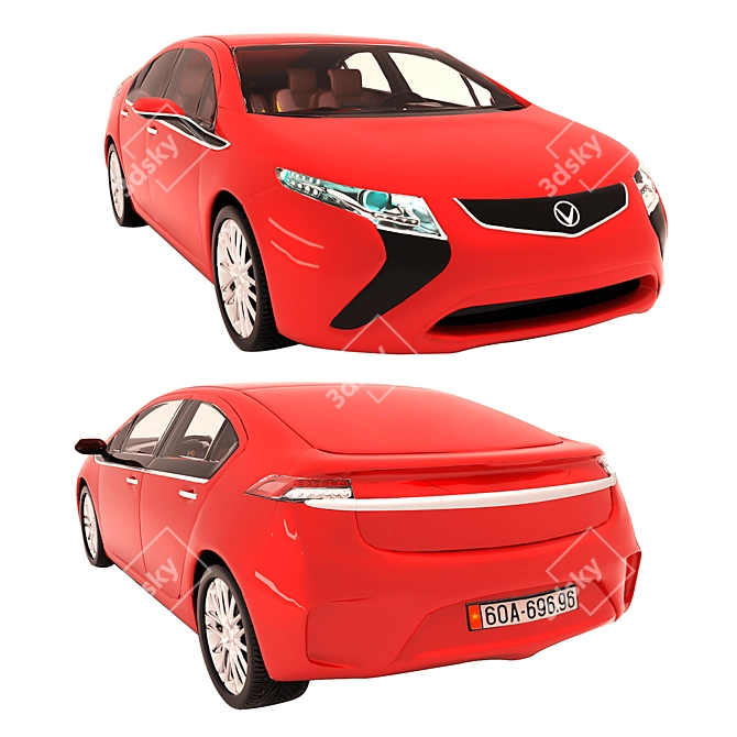 VinFast Poly Car: Sleek & Compact 3D model image 1