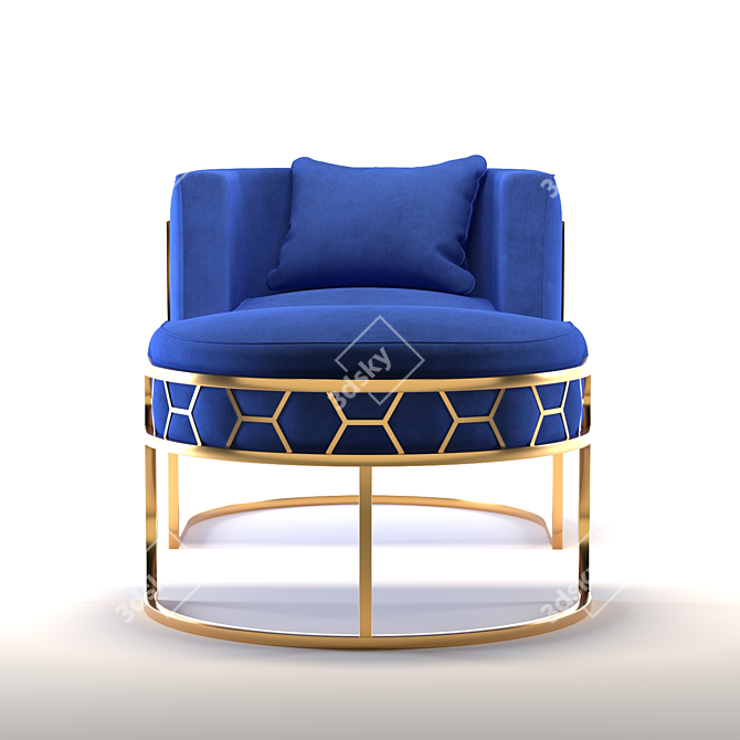 Brass Alveare Tub Chair: Sleek Design 3D model image 2