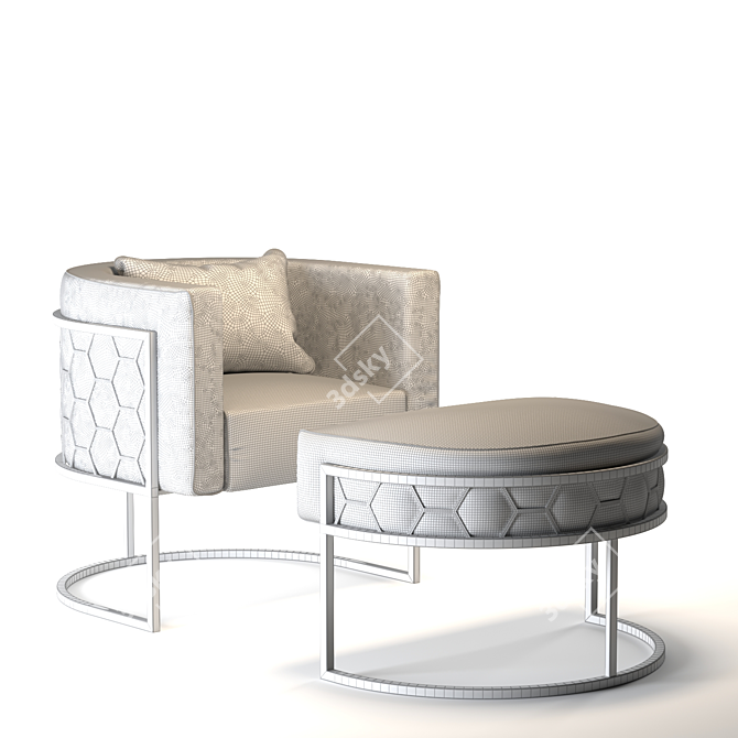 Brass Alveare Tub Chair: Sleek Design 3D model image 3