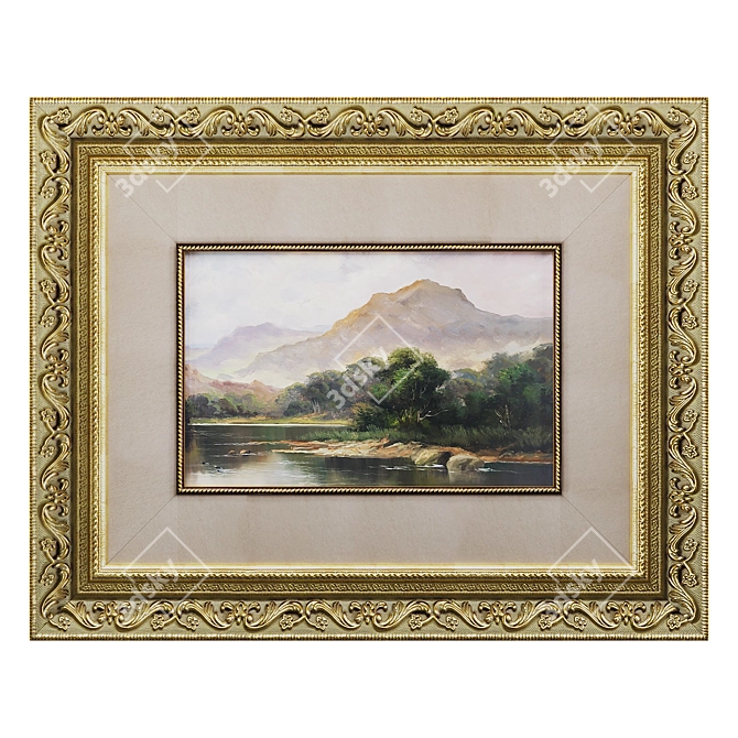 Classic Framed Artwork 3D model image 1