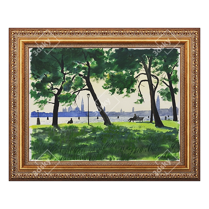 Classic Framed Artwork 3D model image 1