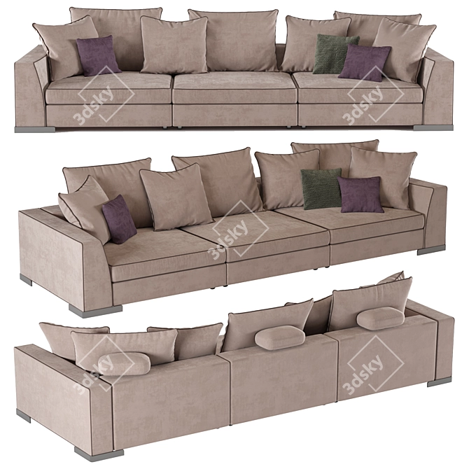 Modern Flexform Sofa: Sleek Design, Premium Comfort 3D model image 1