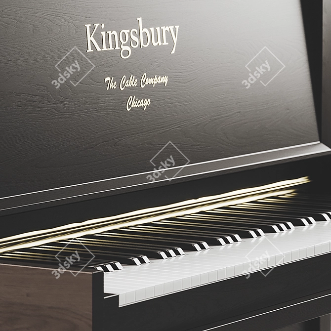 Classic Kingsbury Piano Set 3D model image 2