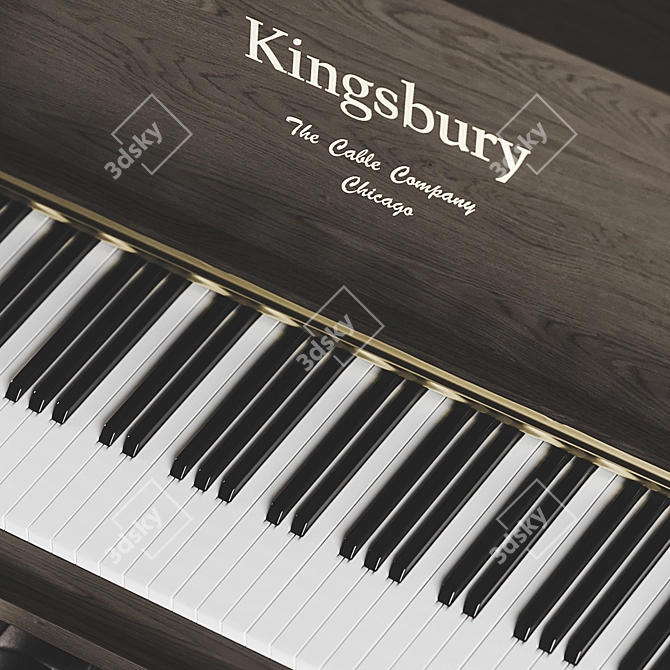 Classic Kingsbury Piano Set 3D model image 3