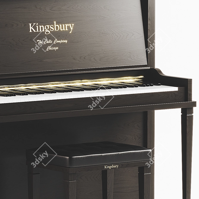 Classic Kingsbury Piano Set 3D model image 4