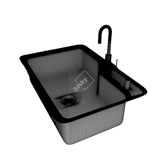 Sleek Kitchen Sink 3D Model 3D model image 1