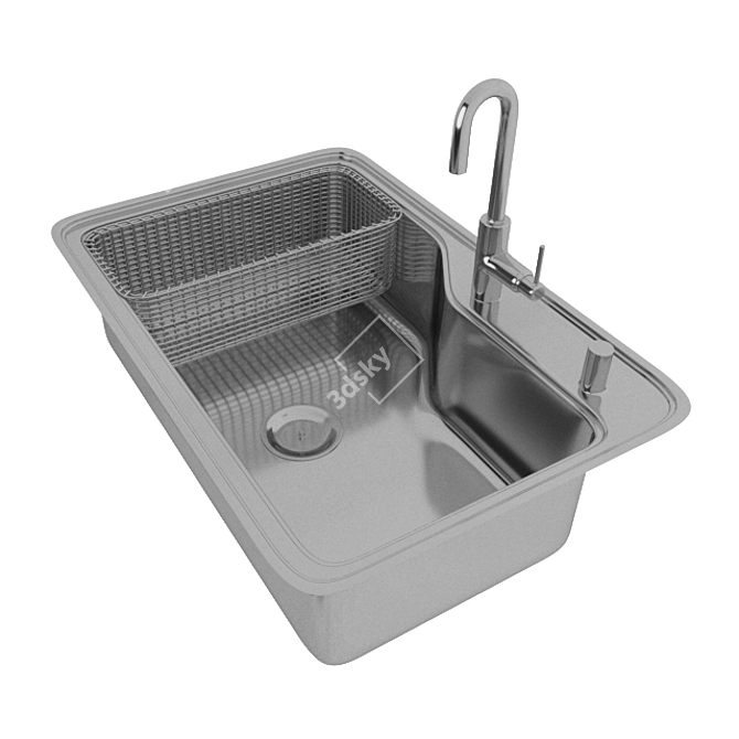 Sleek Kitchen Sink 3D Model 3D model image 3