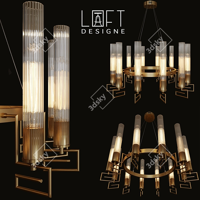 Modern Loft Designe 8705: Contemporary 12-Light Pendant 3D model image 1