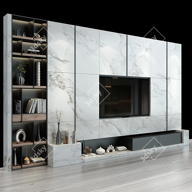 Sleek TV Shelf for Organized Entertainment 3D model image 2