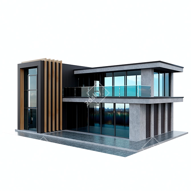 Futuristic Hi-Tech House Model 3D model image 1