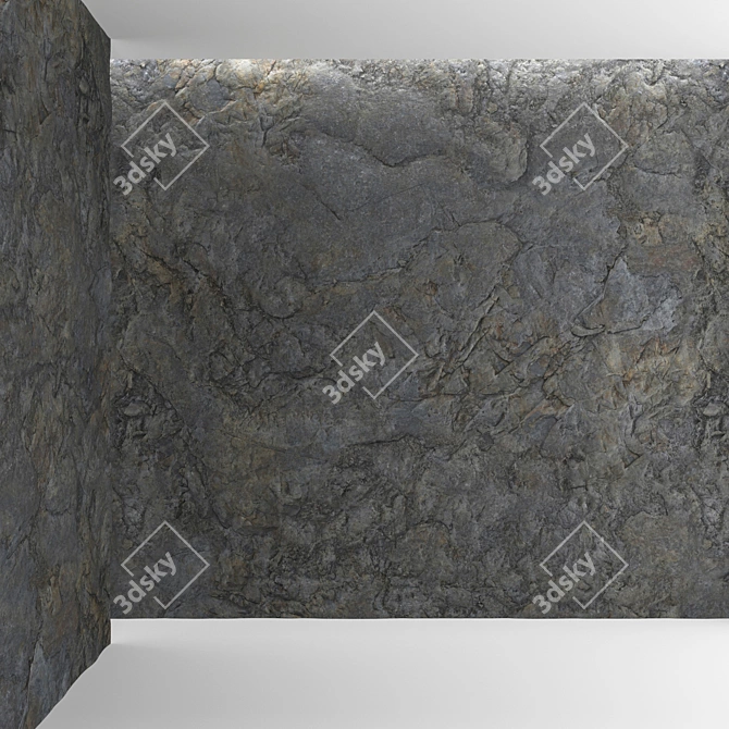 Natural Rock Wall - High-Quality Material 3D model image 1