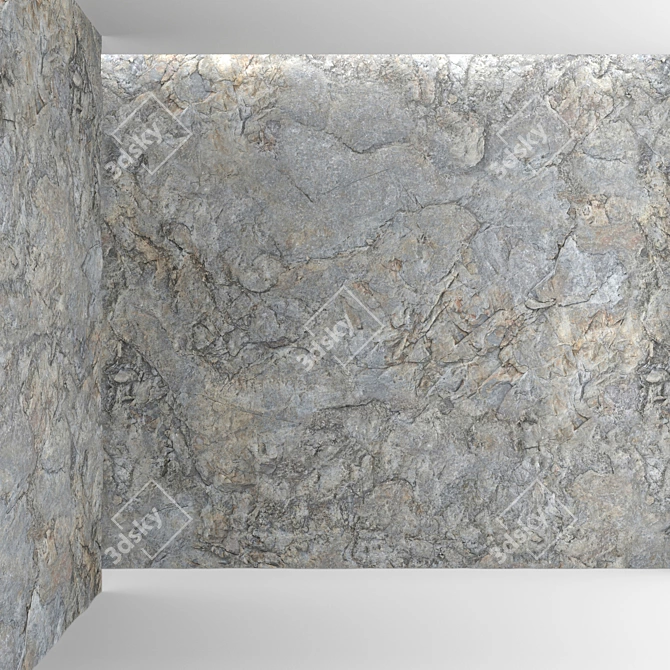 Natural Rock Wall - High-Quality Material 3D model image 2