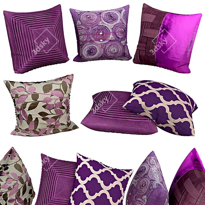 Chic Sofa Decorative Pillows 3D model image 1