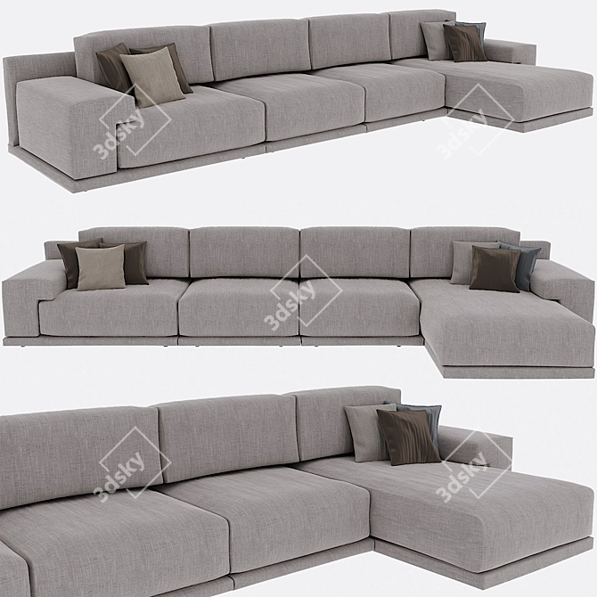 Minimalist Modular Sofa: DERK by Piet Boon 3D model image 1