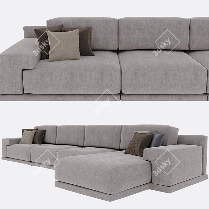 Minimalist Modular Sofa: DERK by Piet Boon 3D model image 2