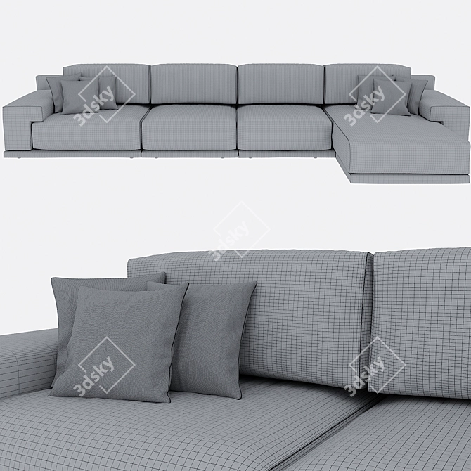 Minimalist Modular Sofa: DERK by Piet Boon 3D model image 4