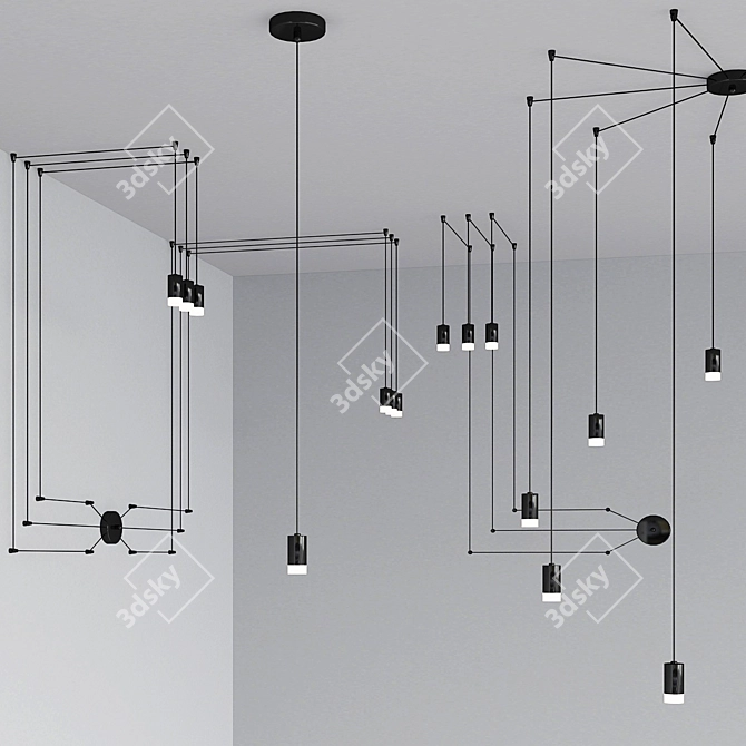 Industrial Glow Pendant: LOFT WEB Collection 3D model image 1