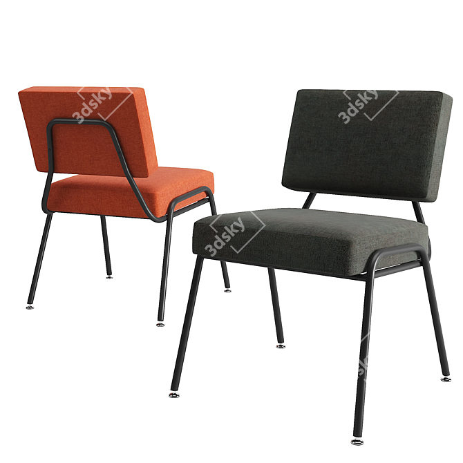 Retro Modern Knox Chair Set 3D model image 1