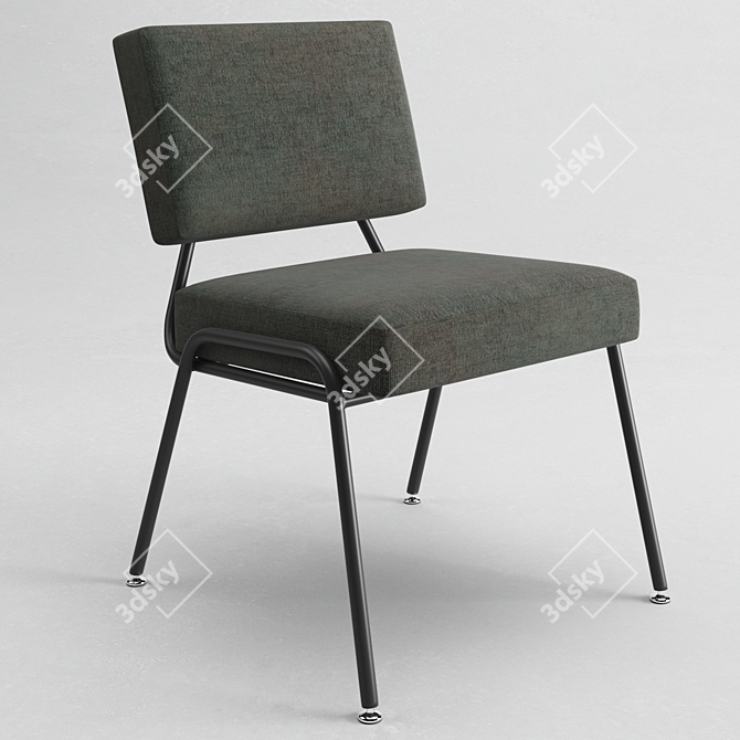 Retro Modern Knox Chair Set 3D model image 4