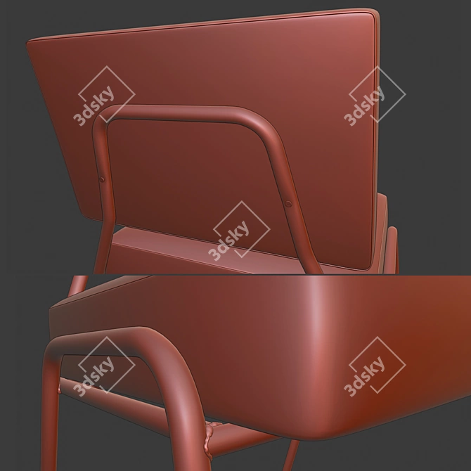 Retro Modern Knox Chair Set 3D model image 5