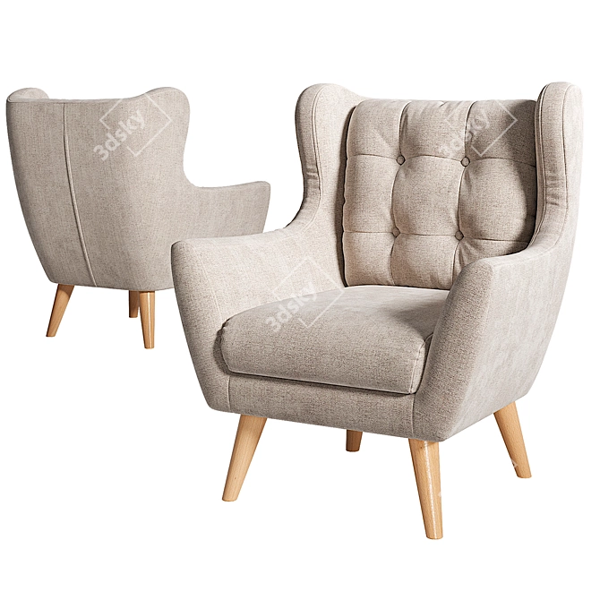 Henri Kaza Armchair: Compact and Stylish 3D model image 1