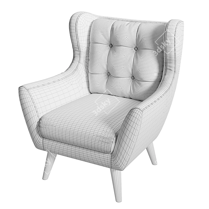 Henri Kaza Armchair: Compact and Stylish 3D model image 5