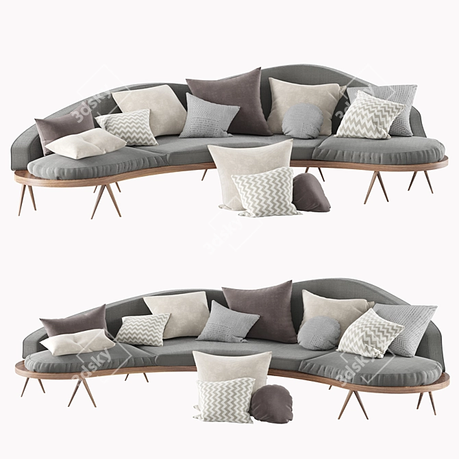 Modern Architectural Suit Sofa 3D model image 1