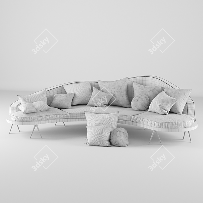 Modern Architectural Suit Sofa 3D model image 4
