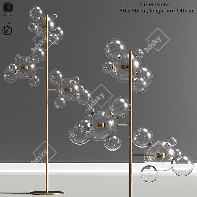 Contemporary Bolle Floor Lamp 3D model image 1