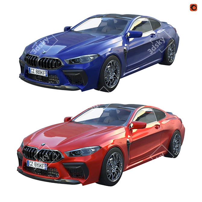 Realistic BMW M8 2019 3D Model 3D model image 1