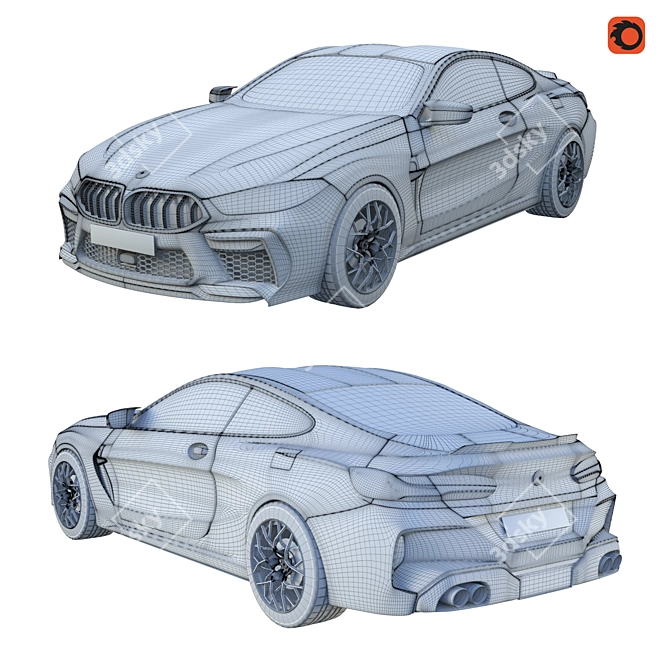 Realistic BMW M8 2019 3D Model 3D model image 3
