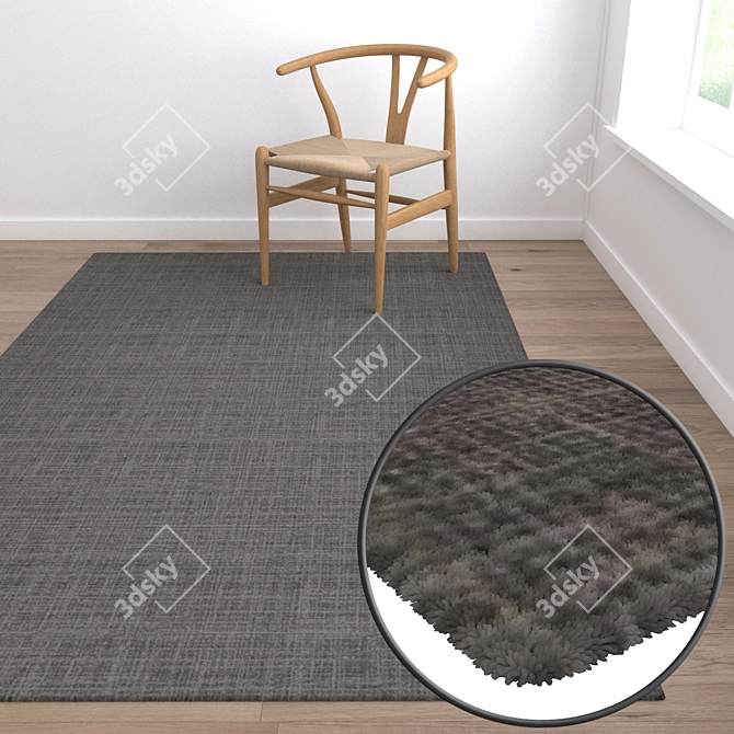 Luxury Carpet Set: 3 High-Quality Designs 3D model image 5