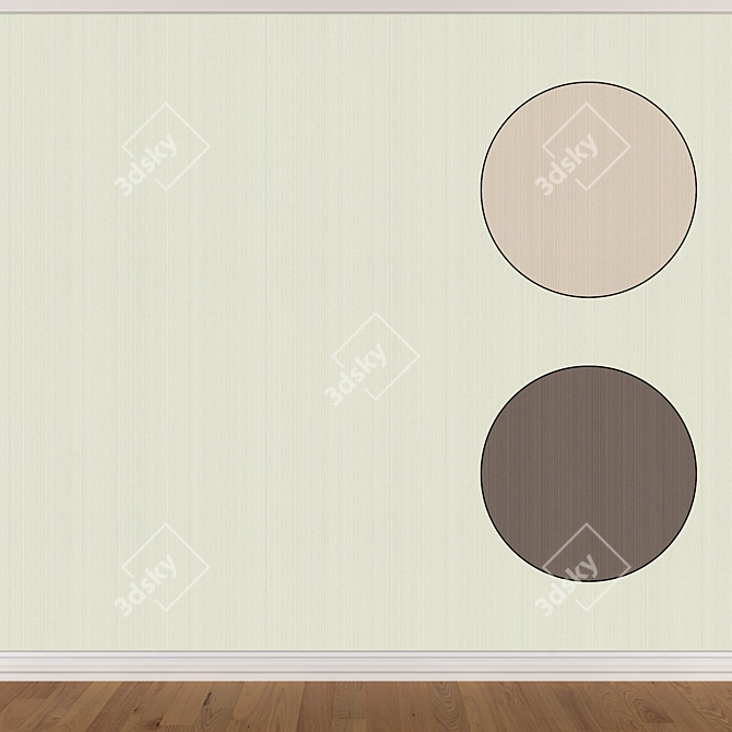 Seamless Wallpaper Set: 3 Colors 3D model image 1