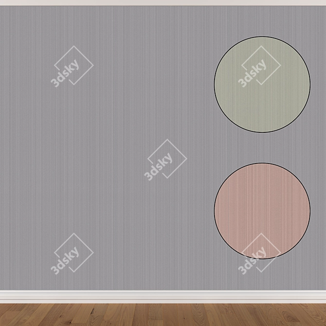 Seamless Wallpaper Set: 3 Colors 3D model image 1