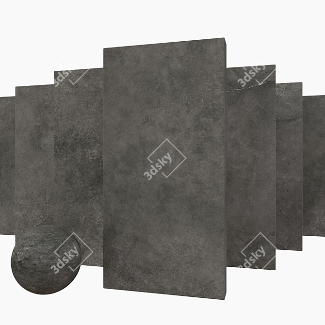 Concrete Suite Anthracite: Modern Multi-Texture Set 3D model image 1