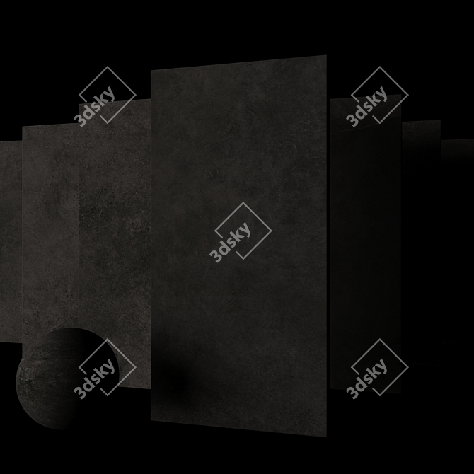 Concrete Suite Anthracite: Modern Multi-Texture Set 3D model image 2