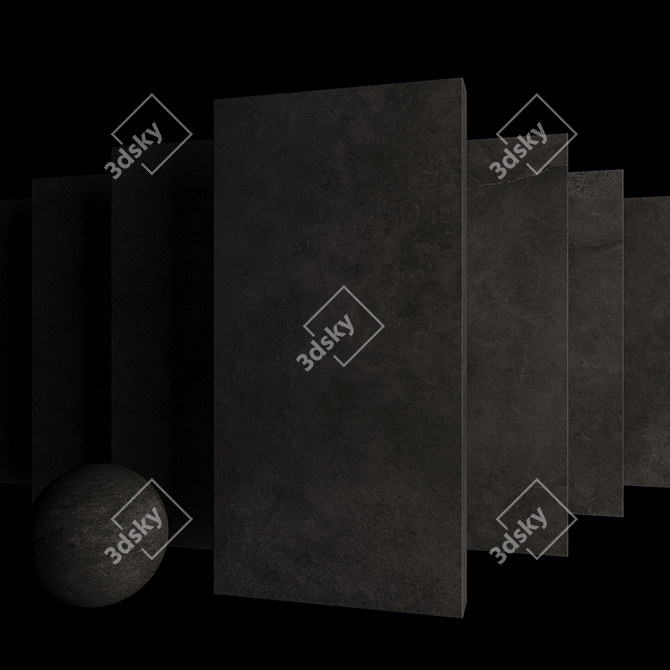 Concrete Suite Anthracite: Modern Multi-Texture Set 3D model image 3