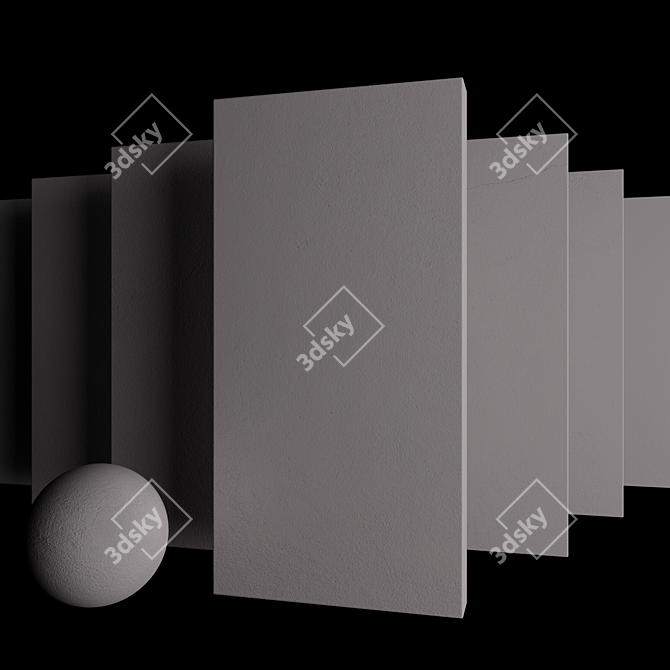 Suite Concrete Grey: High-Quality 3D Textured Set 3D model image 3