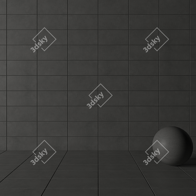 Core Anthracite Concrete Wall Tiles 3D model image 3