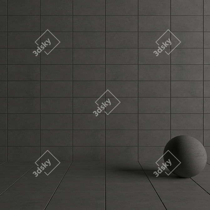 Core Anthracite Concrete Wall Tiles 3D model image 4