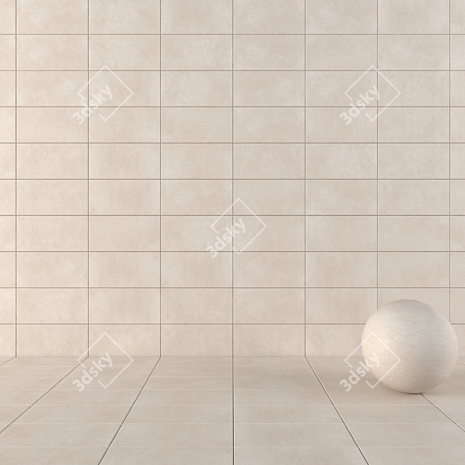 CORE BEIGE Concrete Wall Tiles 3D model image 1