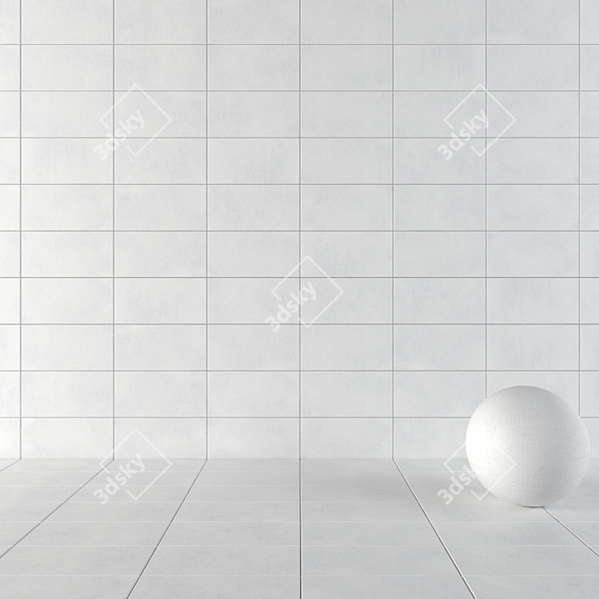 CORE White Concrete Wall Tiles: Multi-textured, High Definition, 3D Render 3D model image 1
