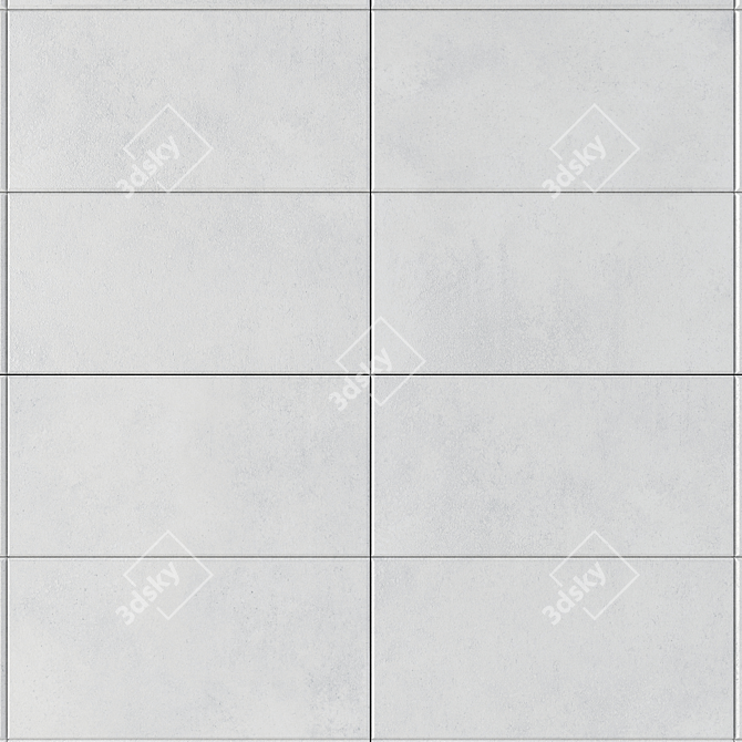 CORE White Concrete Wall Tiles: Multi-textured, High Definition, 3D Render 3D model image 2