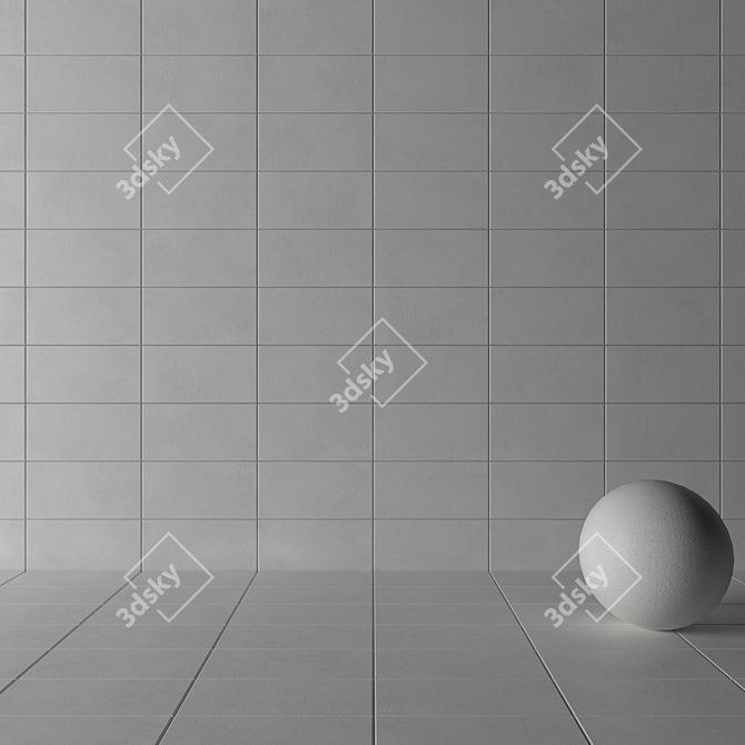 CORE White Concrete Wall Tiles: Multi-textured, High Definition, 3D Render 3D model image 3