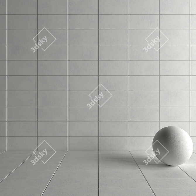 CORE White Concrete Wall Tiles: Multi-textured, High Definition, 3D Render 3D model image 4