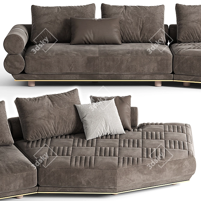 Luxurious Longhi Oppenheim Sofa 3D model image 2