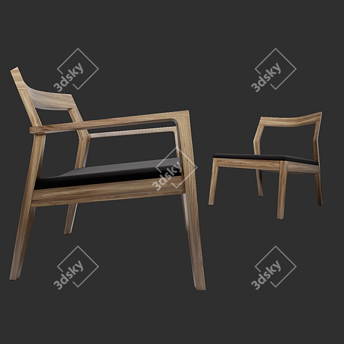 Modern Elegance: Walter Knoll Krusin Lounge Chair 3D model image 2